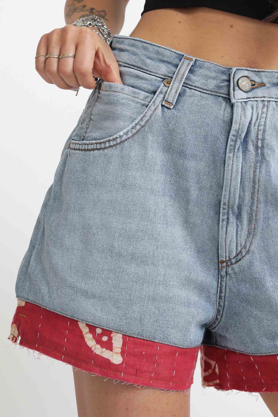 Donna Roy Rogers Shorts | Short Girlfriend Woman Denim - Hand Stitch Blanket