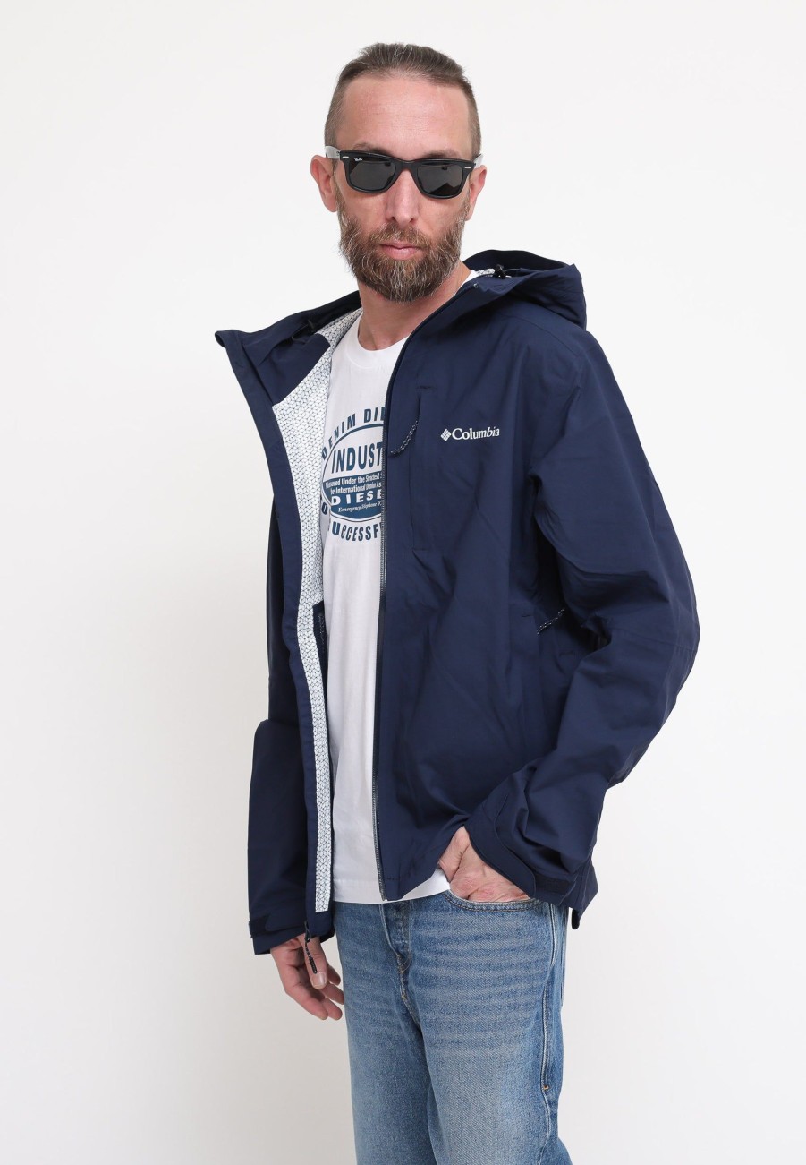 Uomo Columbia Giubbotti | Giacca Shell Impermeabile Ampli-Dry - Collegiate Navy