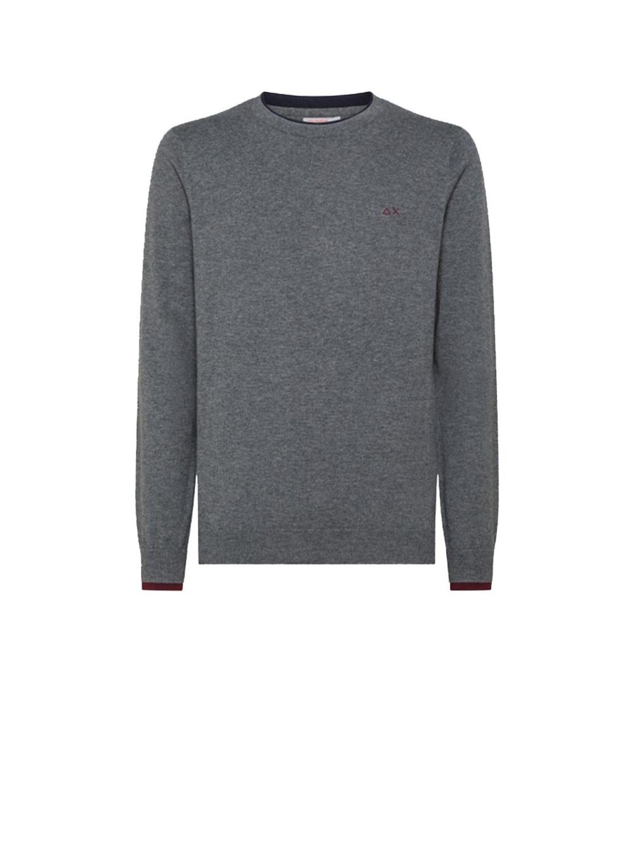 Uomo sun 68 Pullover | Round Double Rib - Grigio Scuro