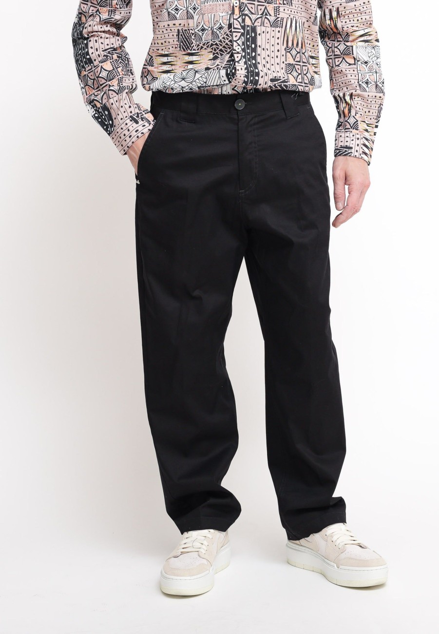 Uomo berna Pantaloni | Pantalone Largo - Nero