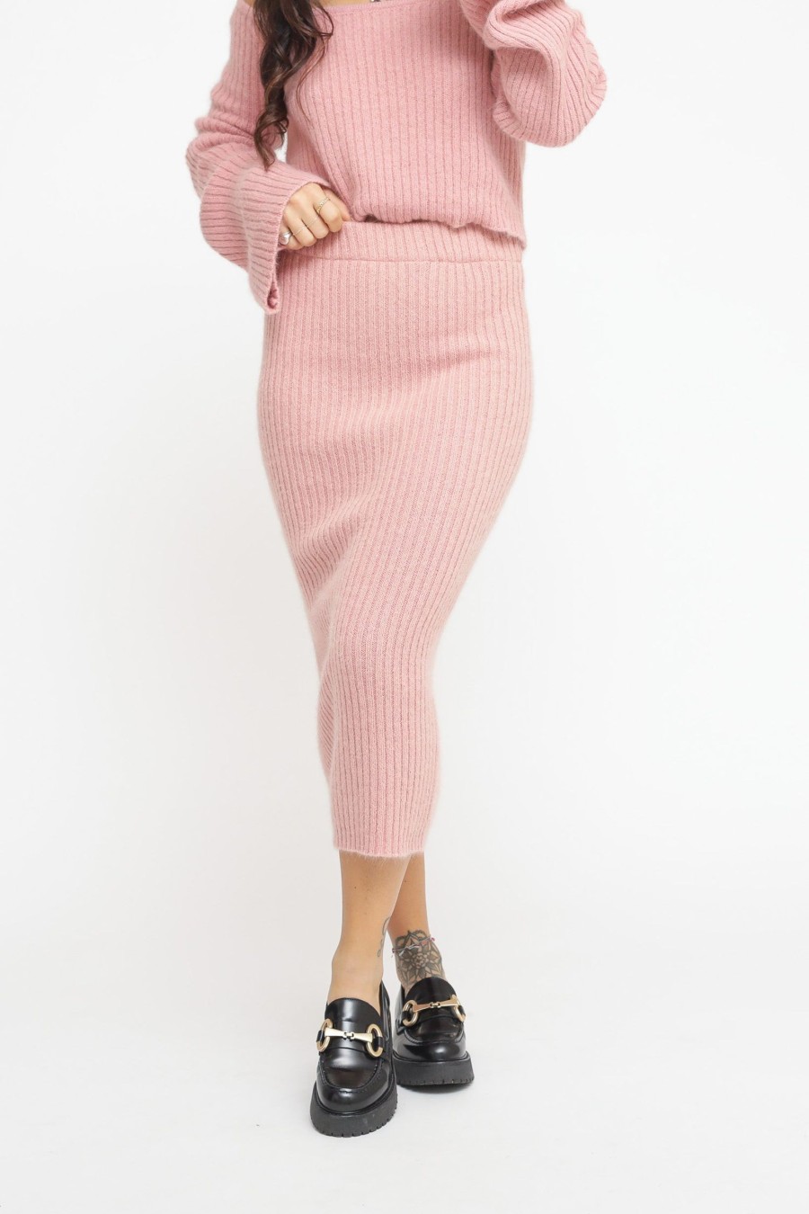 Donna vicolo Gonne | Gonna Knitwear - Baby Pink