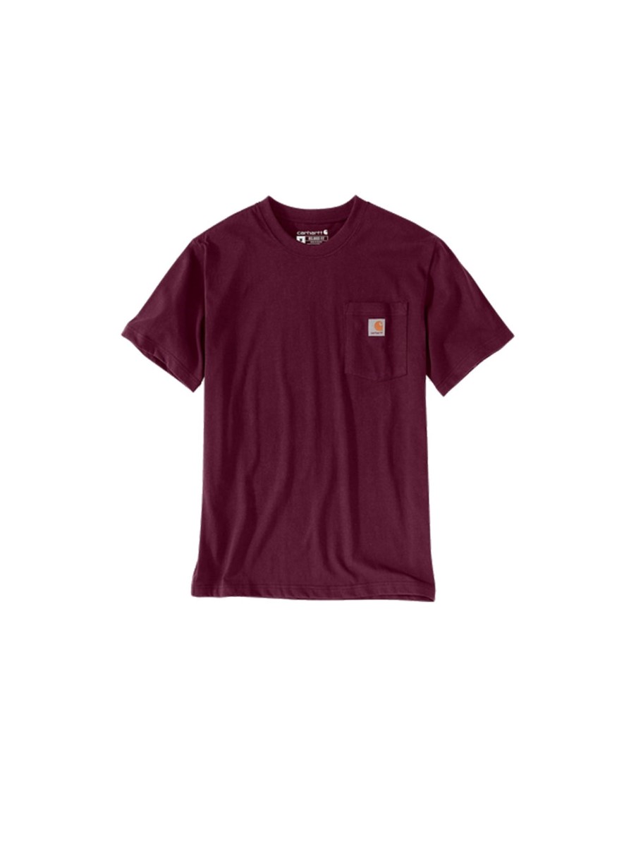 Uomo carhartt T-Shirt | Pocket Short Sleeve T-Shirt - Prugna