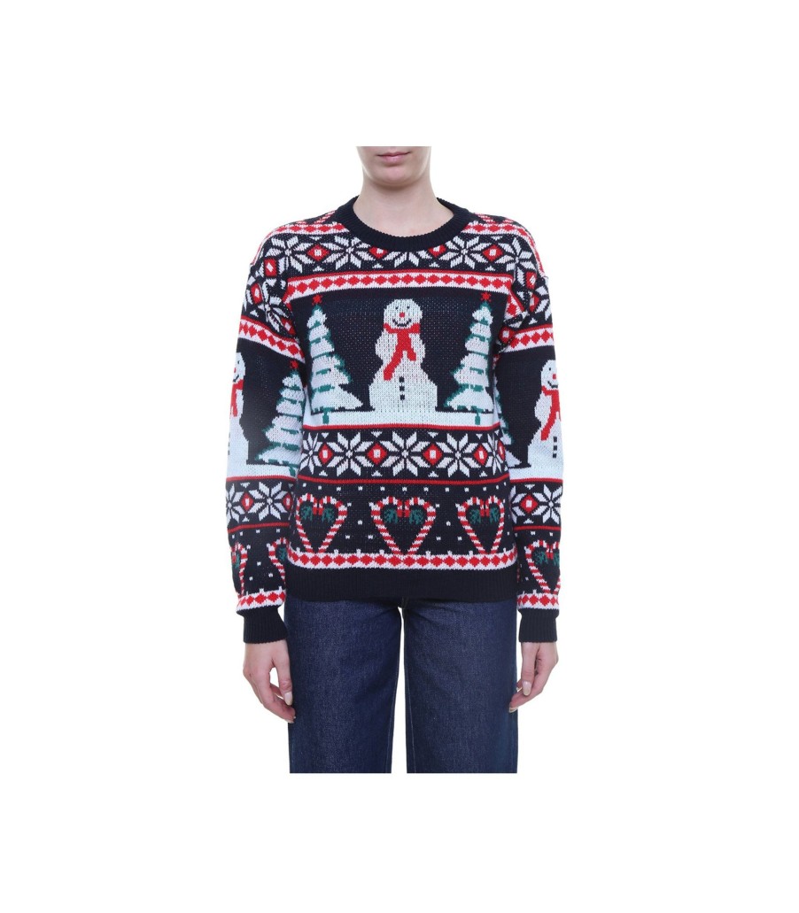 Donna berna Pullover | Maglione Pupazzo Di Neve - Multi