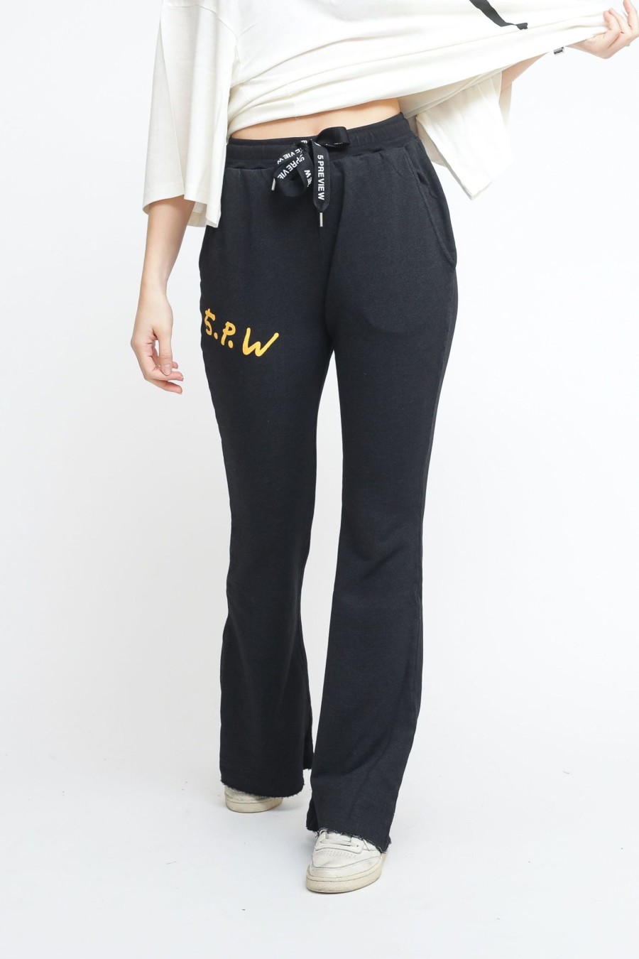 Donna 5preview Pantaloni Felpa | Graffiti Flare Salma Pant - Acid Black