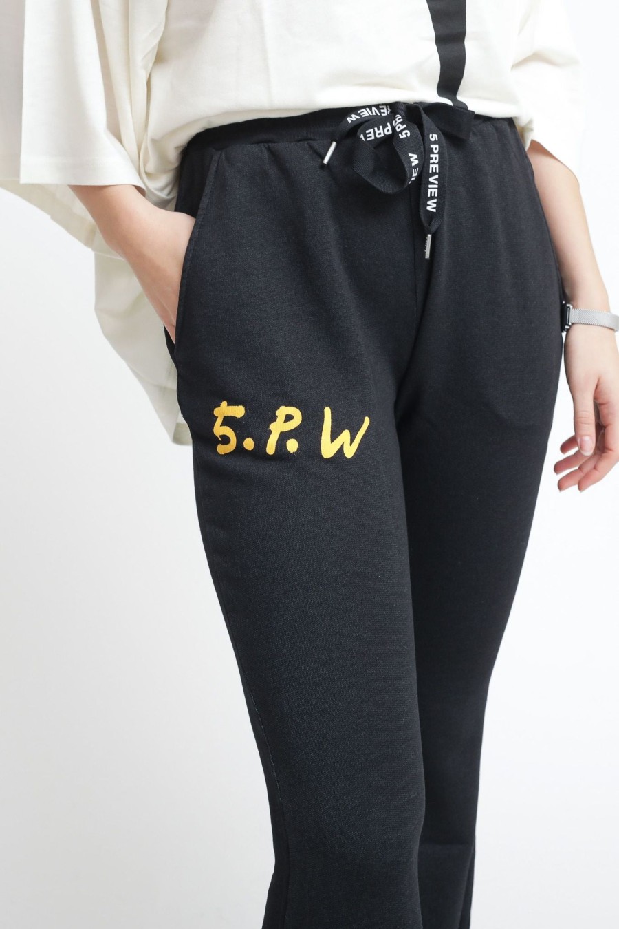 Donna 5preview Pantaloni Felpa | Graffiti Flare Salma Pant - Acid Black