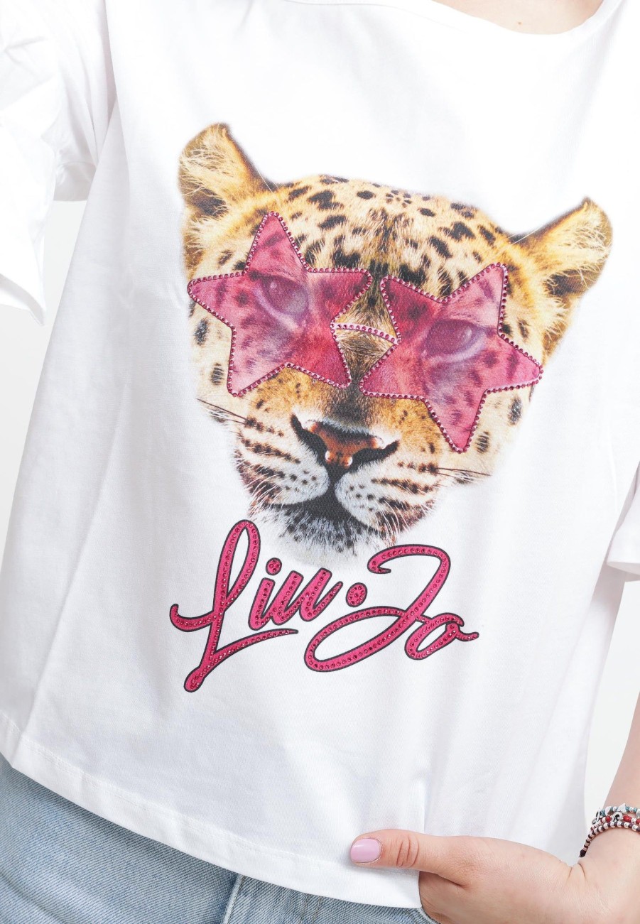 Donna liu jo T-Shirt | Ecs T-Shirt Con Stampa M/C - White/Leop.