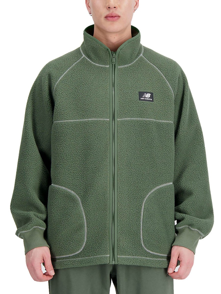 Uomo new balance Giubbotti | Athletics Polar Fleece Full Zip - Deep Olive Green