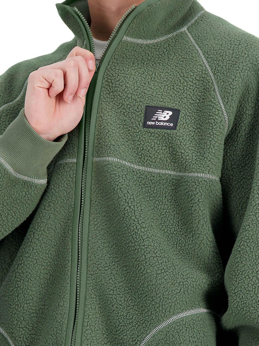 Uomo new balance Giubbotti | Athletics Polar Fleece Full Zip - Deep Olive Green