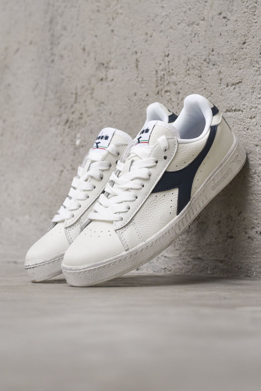 Scarpe diadora | Game L Low Waxed - White/Blue Caspian Sea