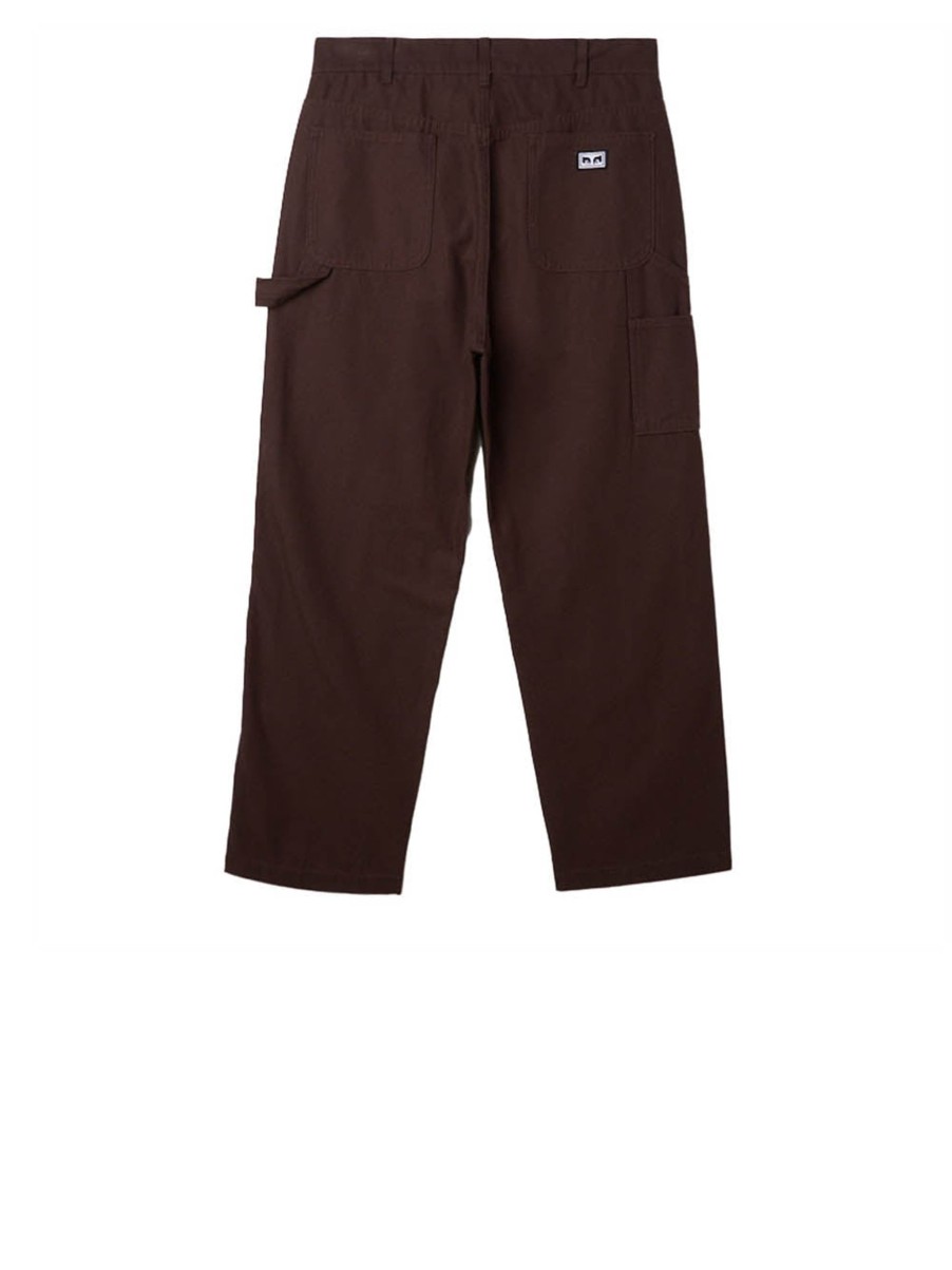 Uomo obey Pantaloni | Big Timer Twill Double Knee Carpenter Pant - Java Brown