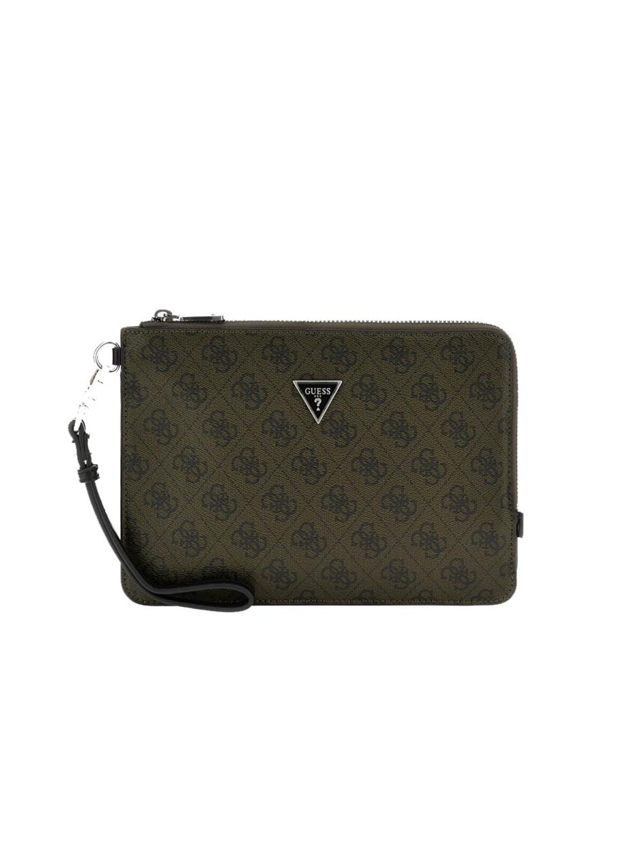 Uomo guess Borse | Vezzola Smart Flat Clutch - Military Green/Black