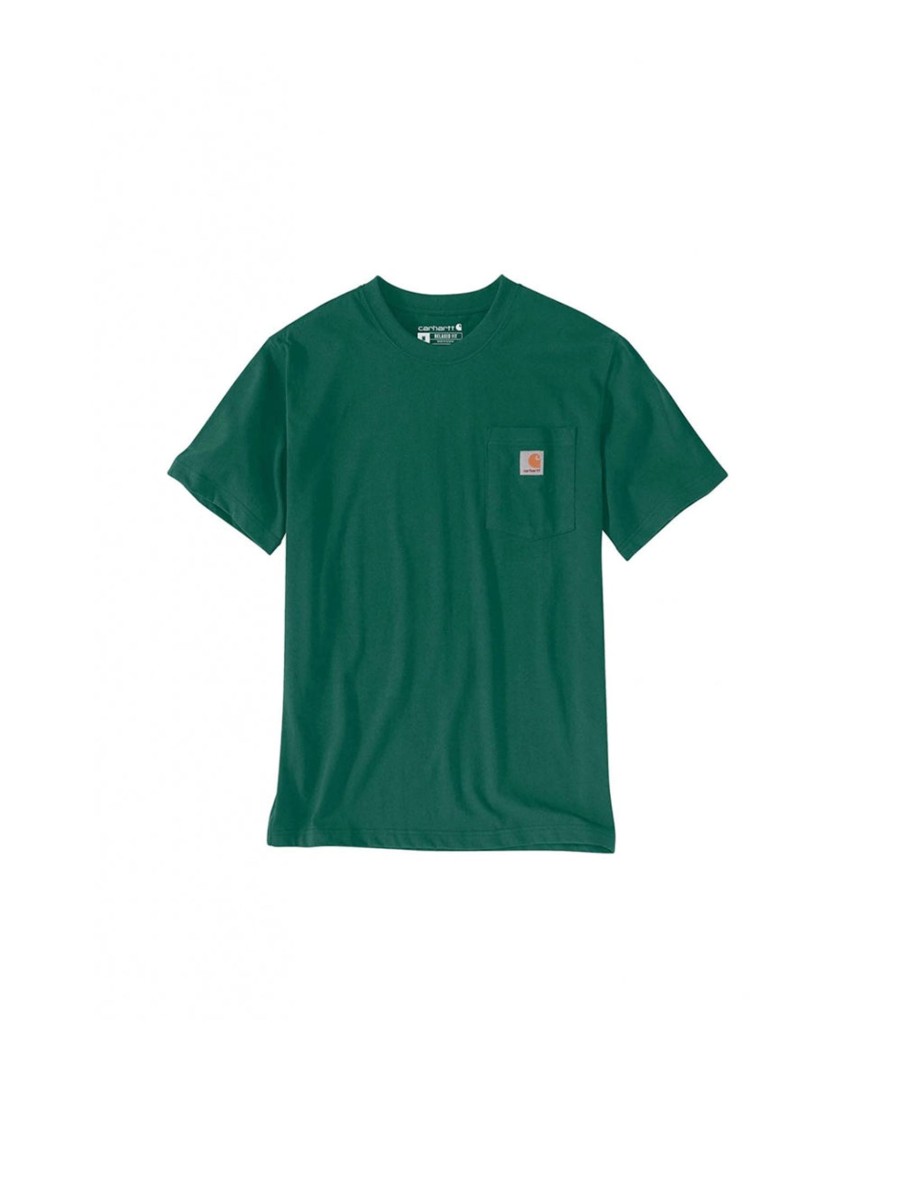 Uomo carhartt T-Shirt | Pocket Short Sleeve T-Shirt - North Woods Heather