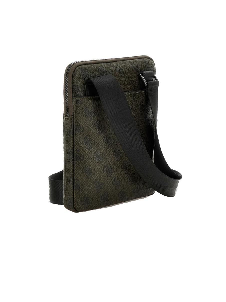 Uomo guess Borse | Vezzola Smart Crossbody Flat - Military Green/Black