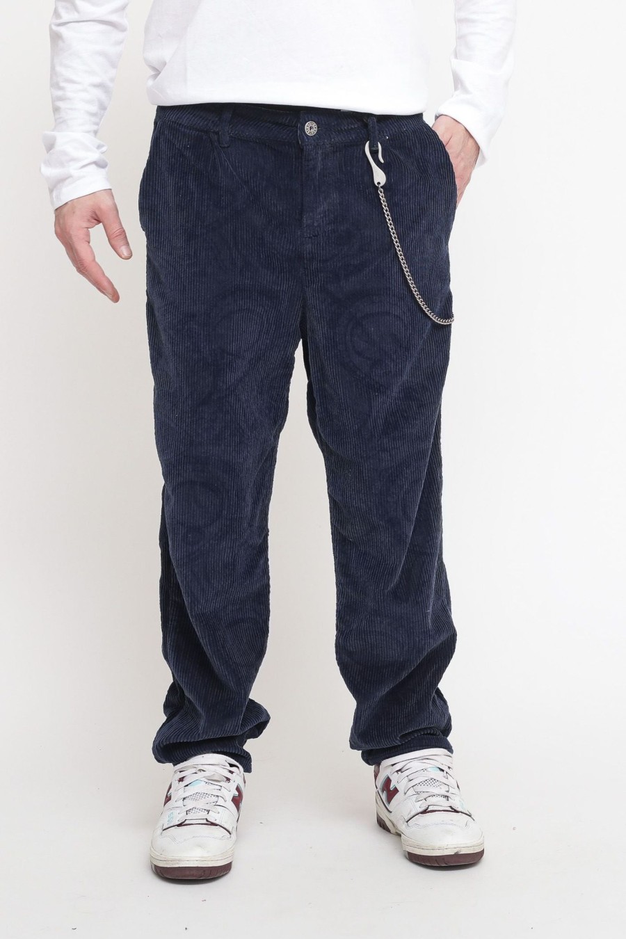 Uomo berna Pantaloni | Pantalone Chino Velluto Stampato - Blu