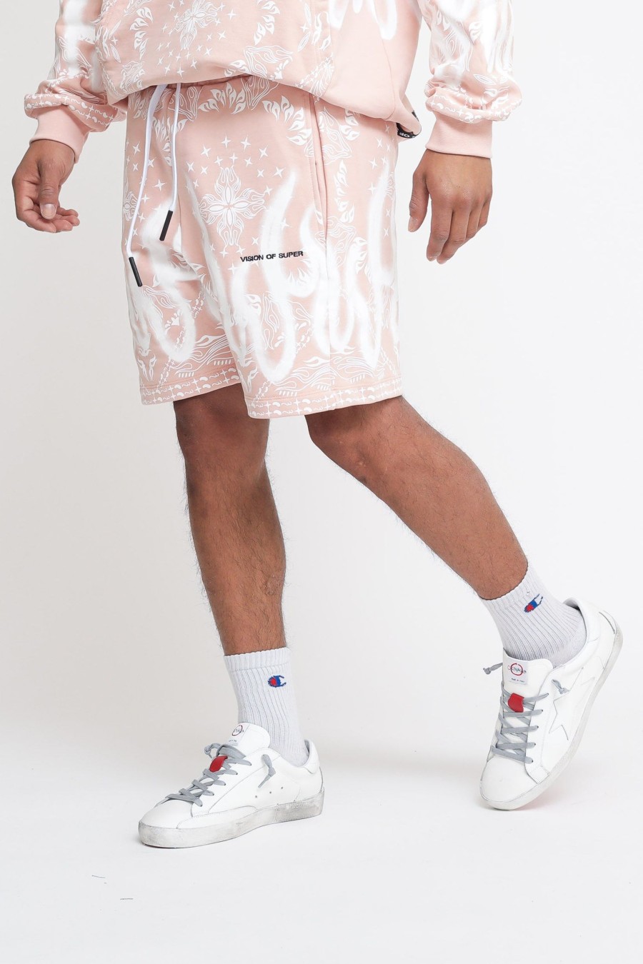 Uomo VISION OF SUPER Shorts | Shorts With Bandana Print - Pink