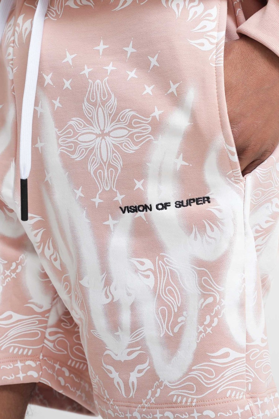 Uomo VISION OF SUPER Shorts | Shorts With Bandana Print - Pink