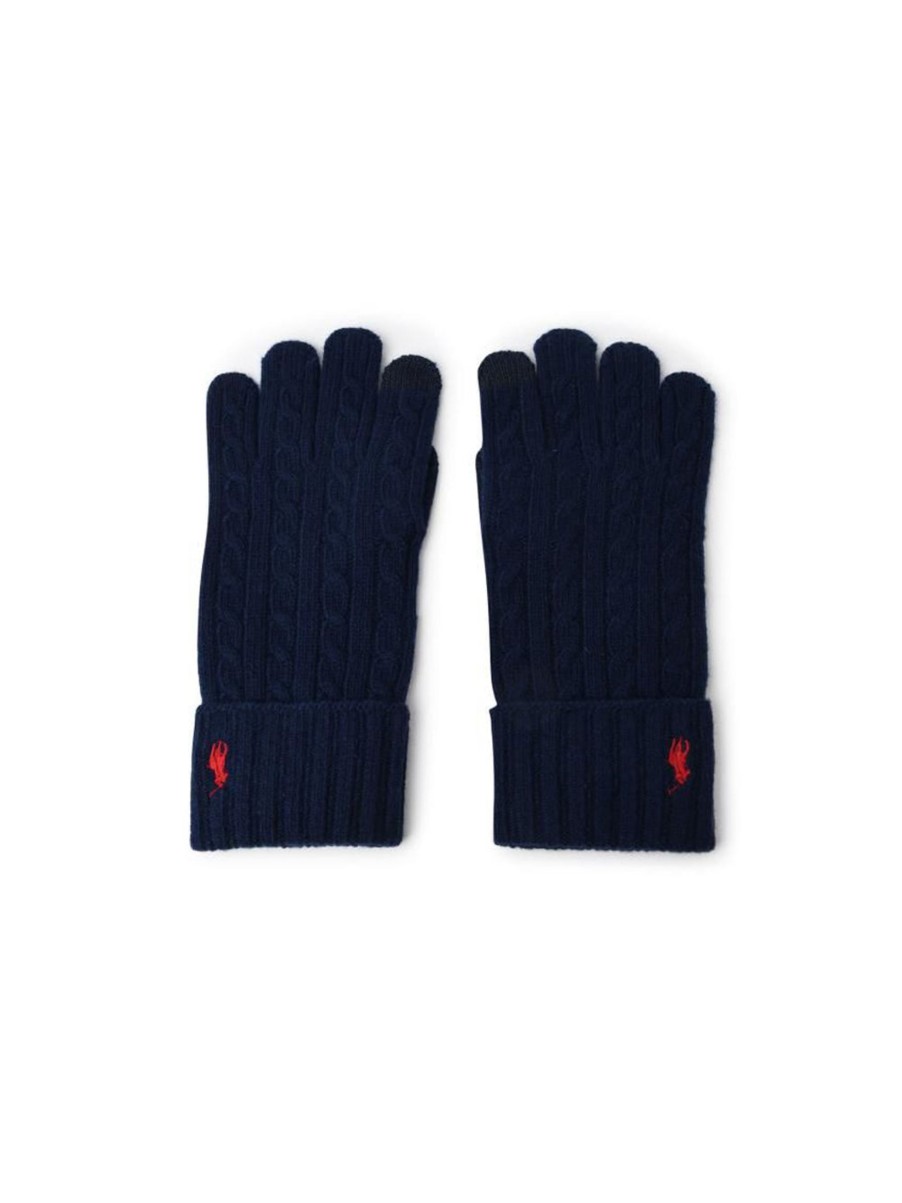 Uomo polo ralph lauren Guanti | Classic Cable Glove - Navy