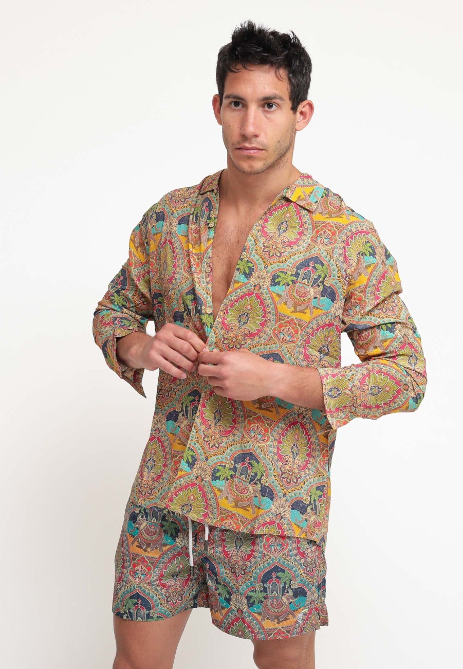 Uomo tooco Camicie | Bowling Shirt Long Sleeve Nusa