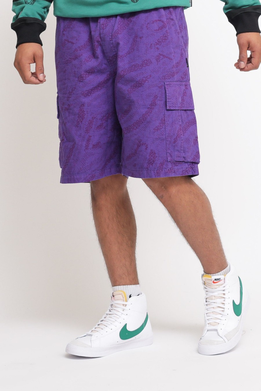 Uomo Octopus Shorts | Deco Cargo Jogger Short - Purple