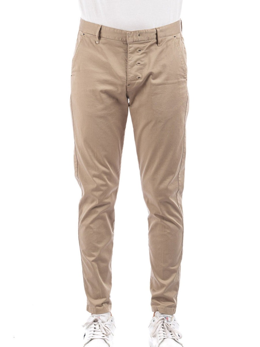 Uomo berna Pantaloni | M Chinos Slim Raso - Cammello