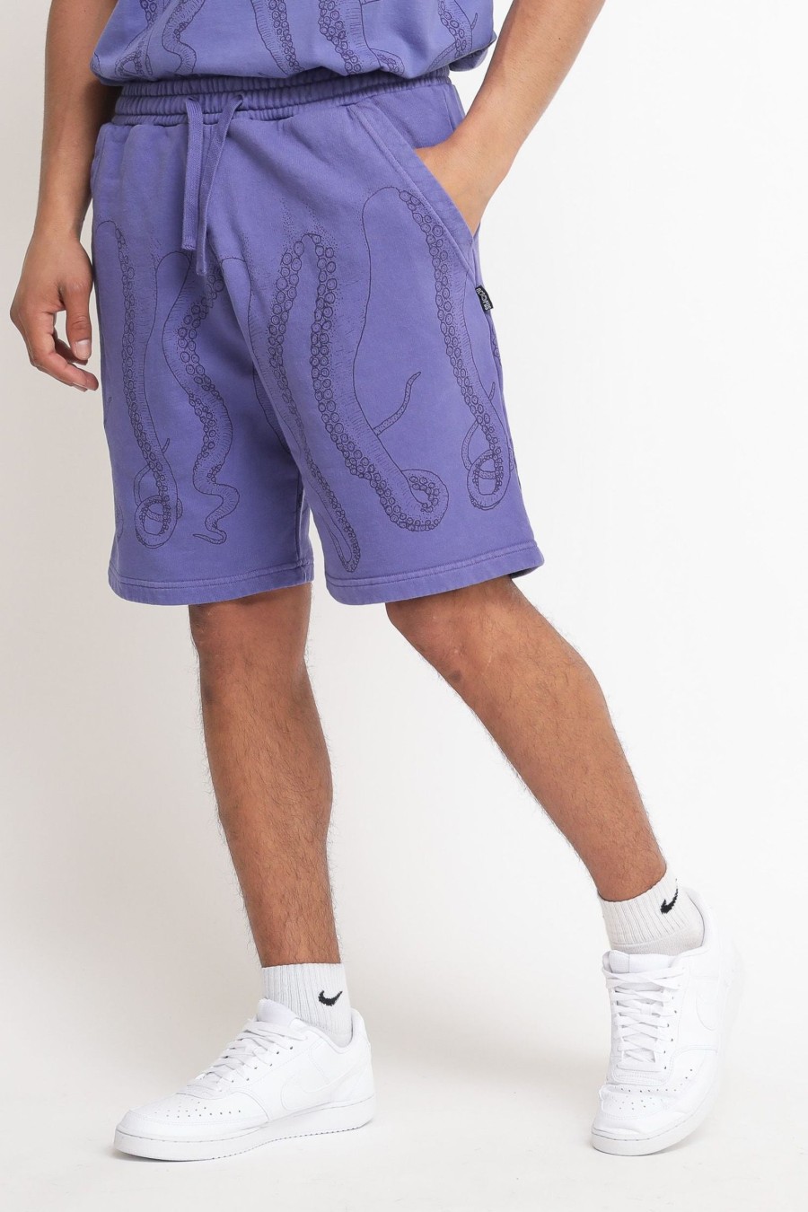 Uomo Octopus Bermuda | Dyed Sweatshort - Ametista