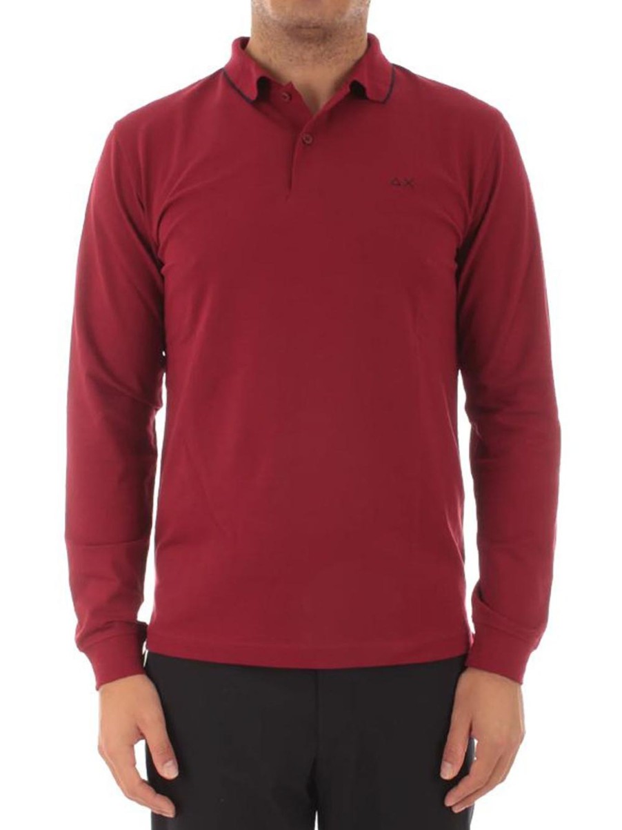 Uomo sun68 Polo | Polo Small Stripesel. L/S - Rosso