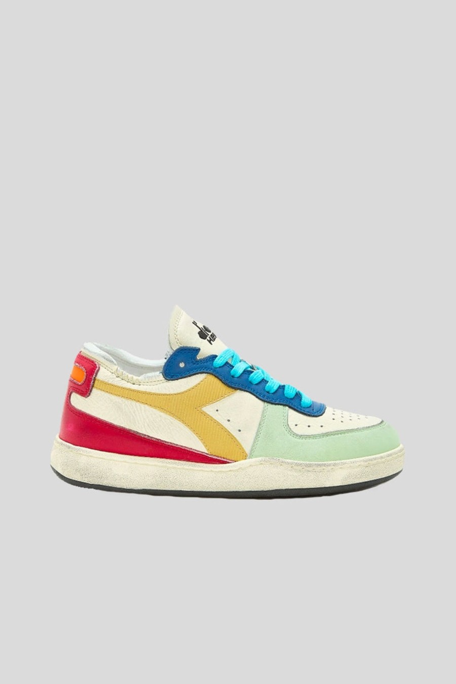 Scarpe diadora heritage | Mi Basket Row Cut - Winter White Chili Pepper