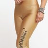 Donna Hinnominate Leggings | Leggins In Lycra Con Stampa - Beige Nocciola