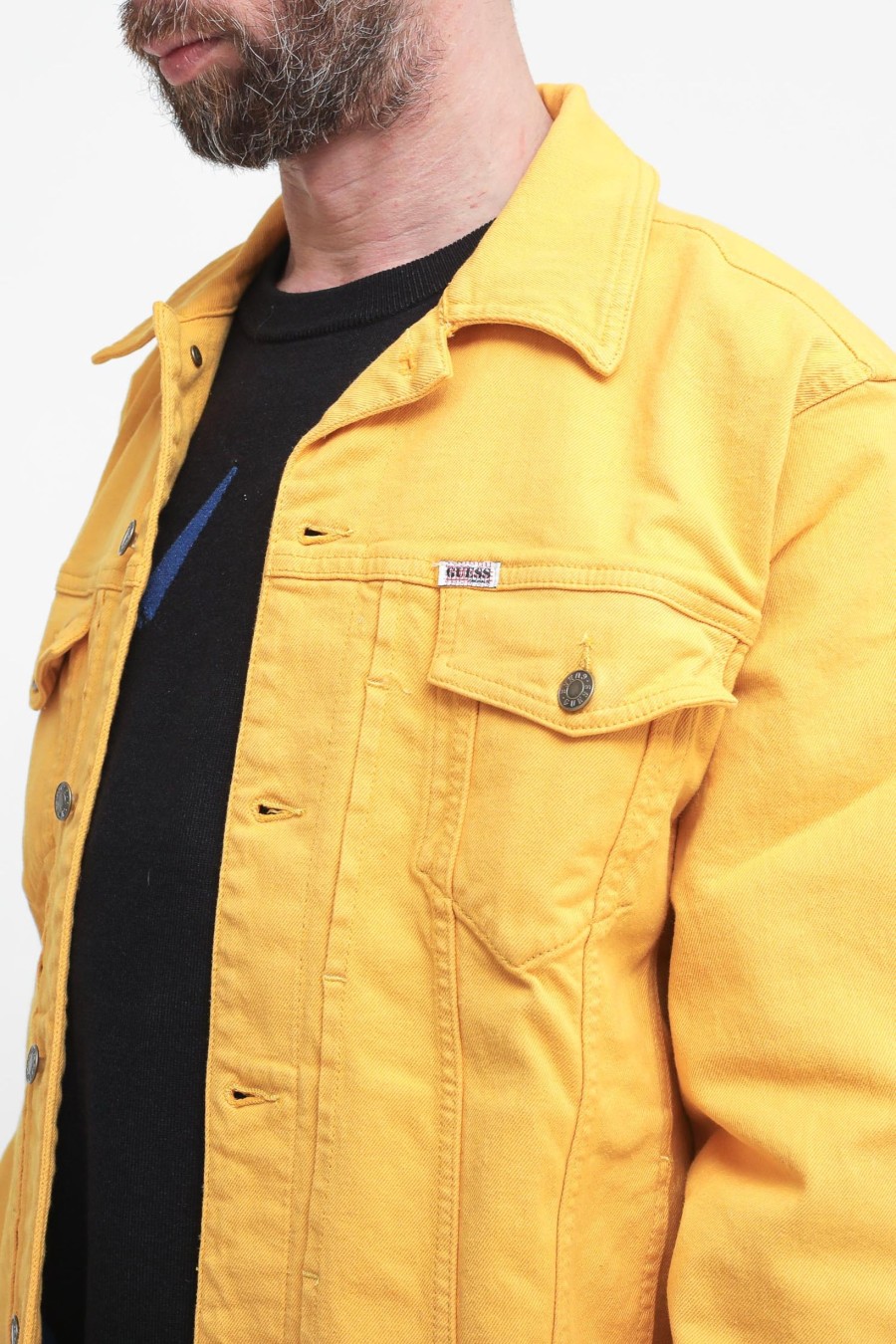 Uomo guess Giubbotti | Jacket Denim - Yellow