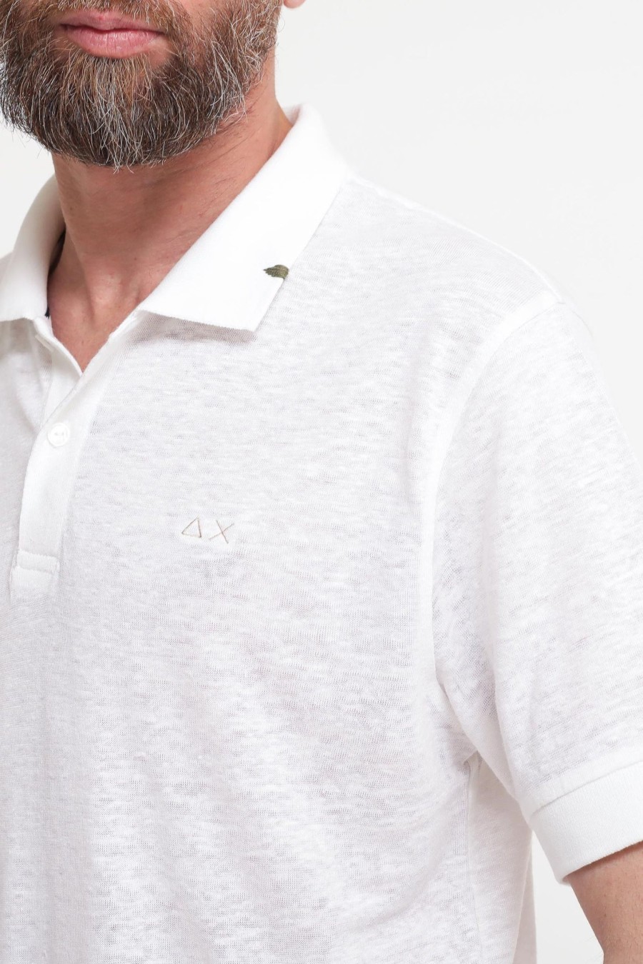 Uomo sun68 Polo | Polo Js Linen Solid - Bianco