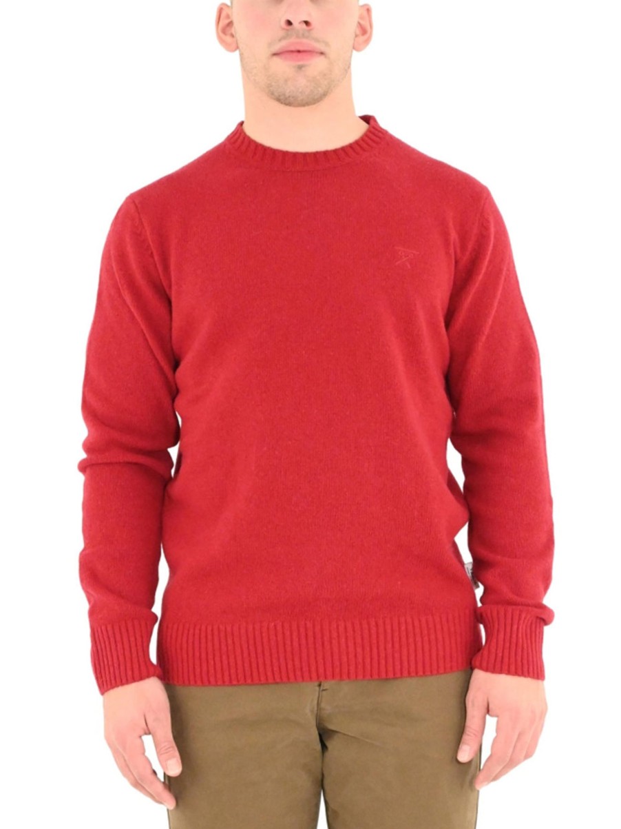 Uomo berna Pullover | M Paricollo Lambswool - Ciliegia