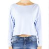 Donna kontatto Pullover | Scollo Barca Cropped - Azzurro