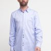 Uomo berna Camicie | Camicia Unita Taschino Rotto - Azzurro