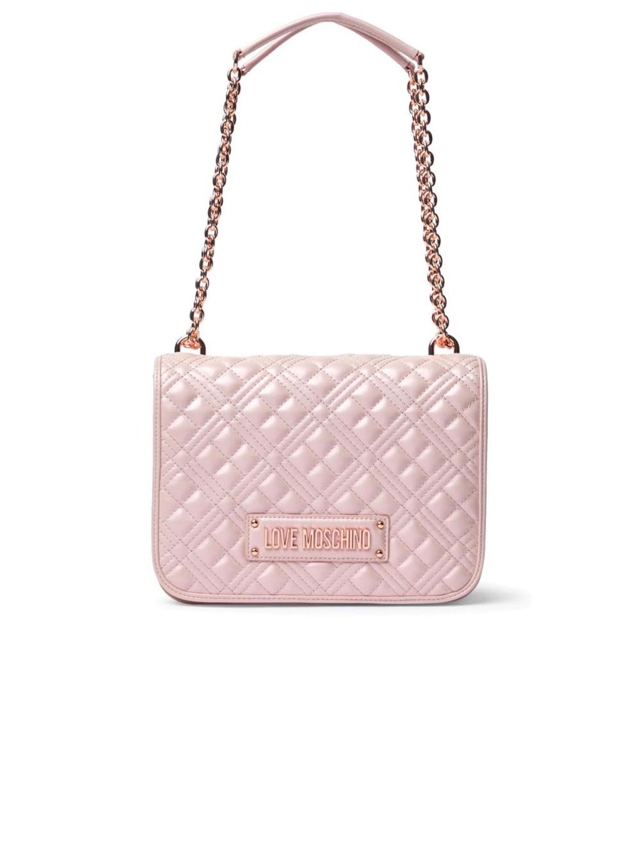 Donna love moschino Borse | Borsa Quilted Pu - Rose Gold Laminato