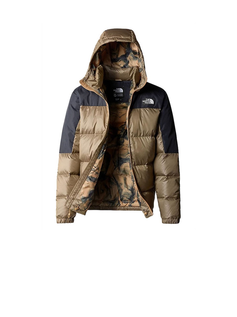 Uomo the north face Giubbotti | Men'S Diablo Recycled Down Hoodie - Almond Butter/Tnf Black