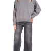 Donna Have One Pullover | Maglia Misto Cachemire Cut Out - Grigio