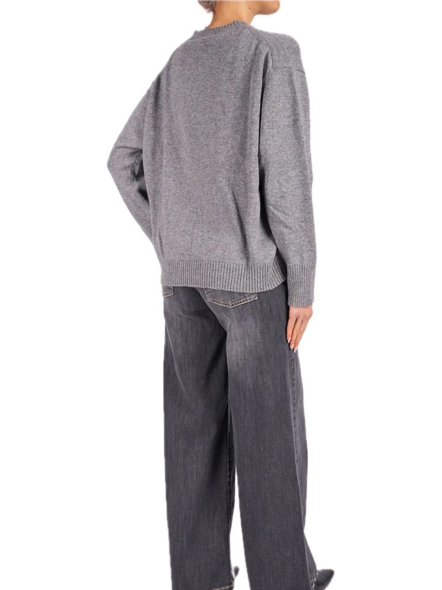 Donna Have One Pullover | Maglia Misto Cachemire Cut Out - Grigio