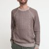 Uomo sun68 Pullover | Round Vintage Cable - Beige Scuro