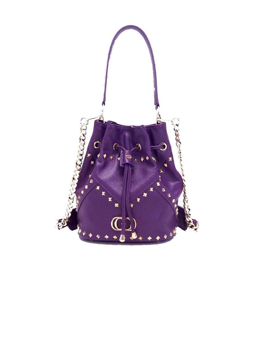 Donna la carrie bag Borse A Tracolla | Frivolous Ginger Bucket Tumbled Leather - Violet