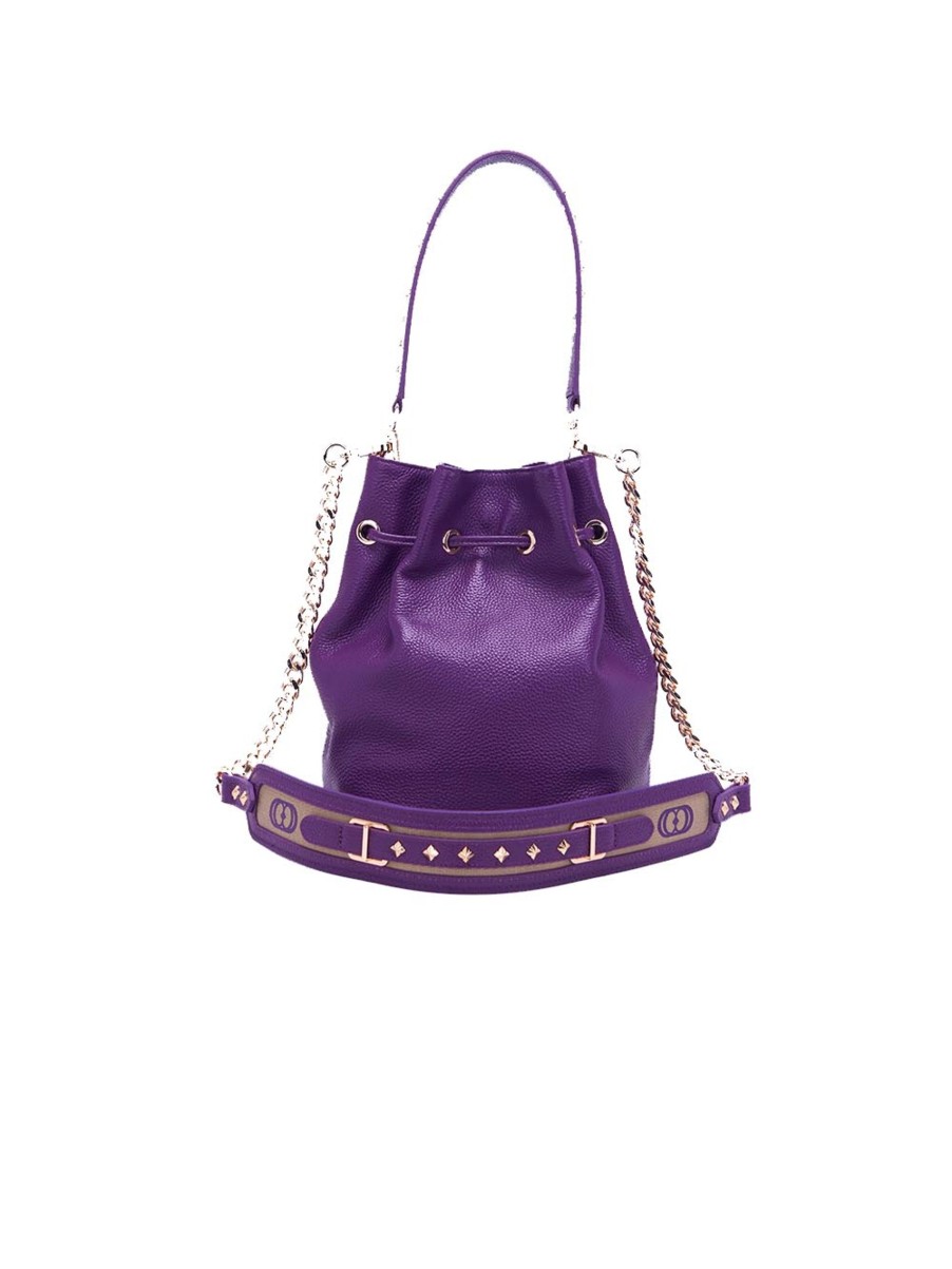 Donna la carrie bag Borse A Tracolla | Frivolous Ginger Bucket Tumbled Leather - Violet