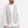 Uomo berna Gilet | Gilet Uomo Righe - Sabbia