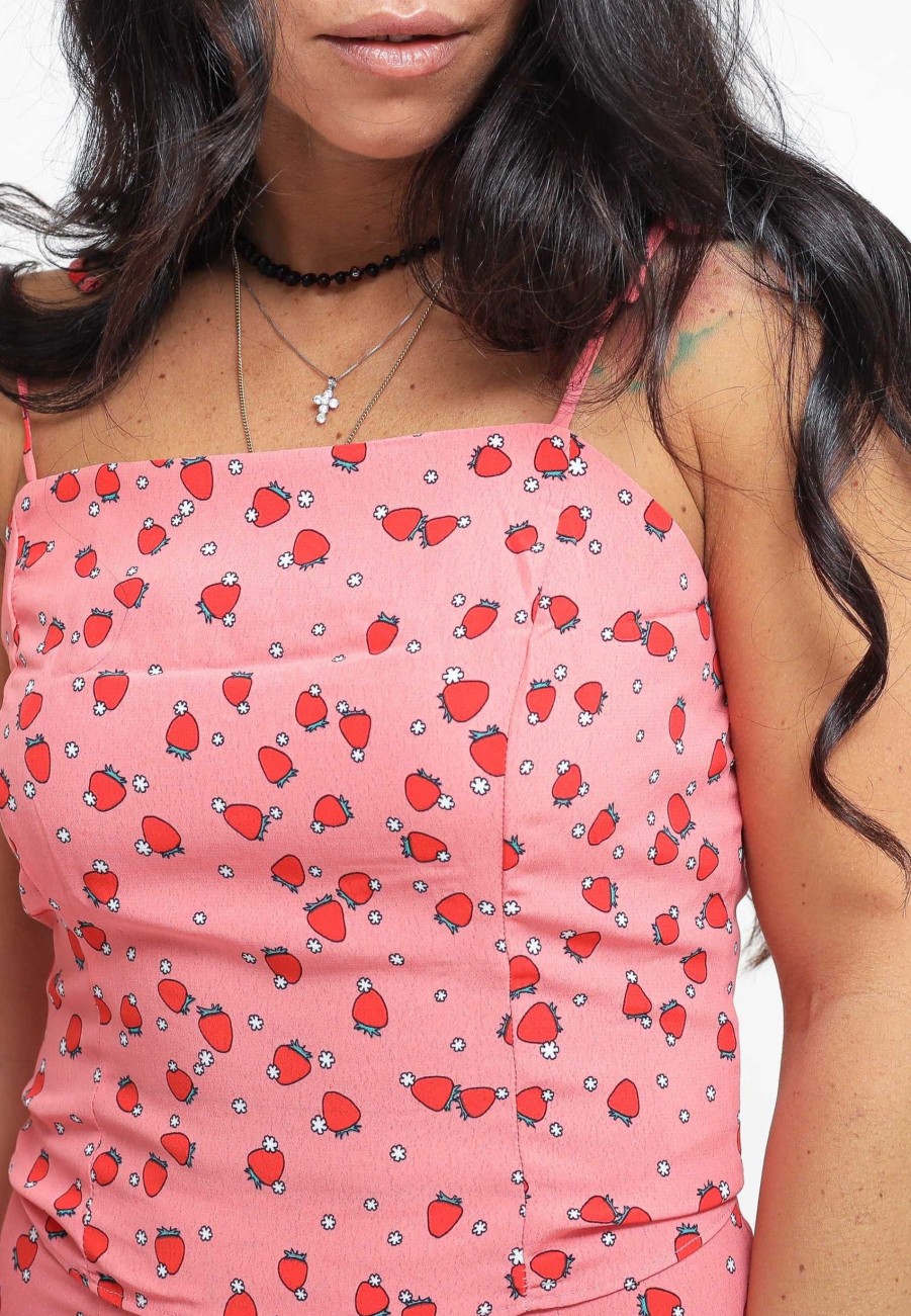 Donna glamorous Top | Ladies Top - Pink Strawberry