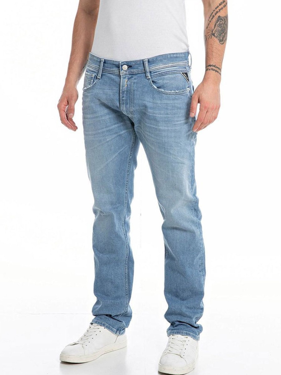 Uomo replay Pantaloni Jeans | Indigo Stretch Denim - Deep Blue