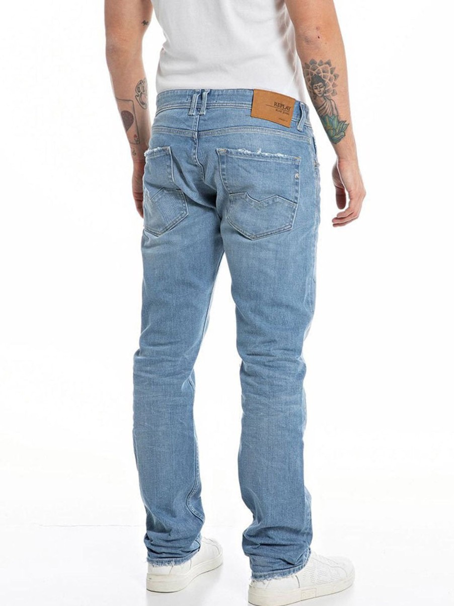 Uomo replay Pantaloni Jeans | Indigo Stretch Denim - Deep Blue