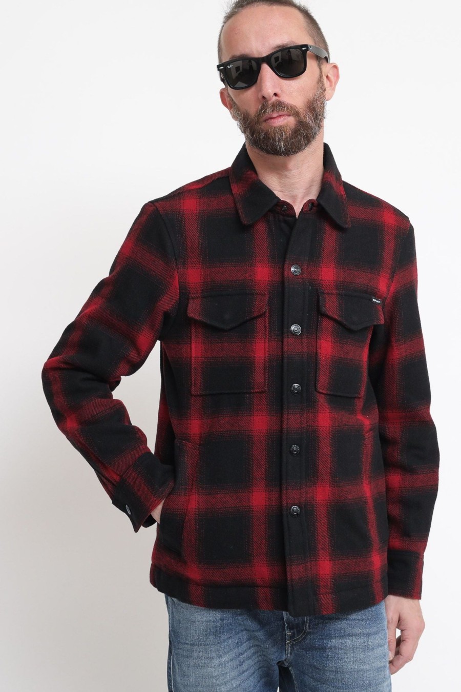 Uomo replay Giubbotti | Camicia Imbottita Check - Red Black