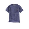 Uomo carhartt T-Shirt | Relaxed Fit Heavyweight Short Sleeve Pocket T-Shirt - Blue Snow Heat