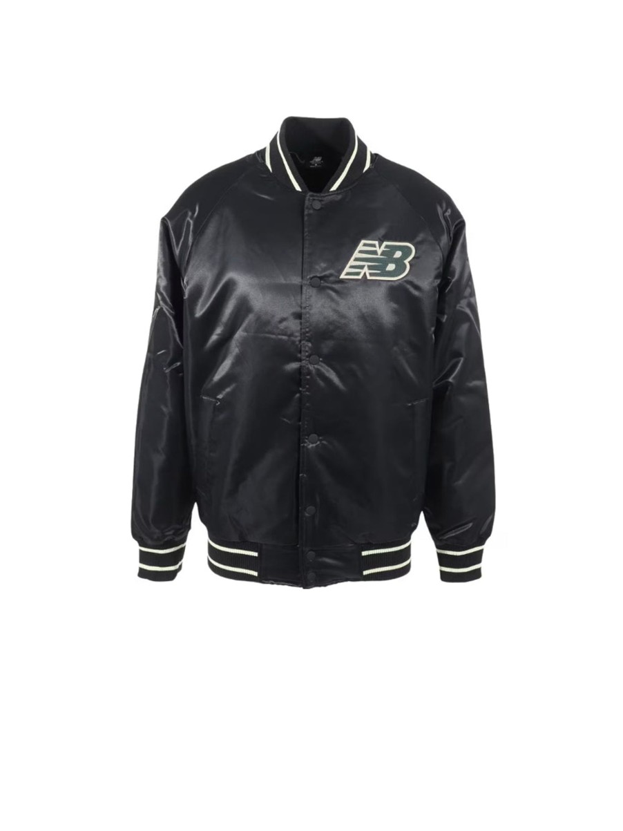 Uomo new balance Giubbotti | Athletics Varsity Satin Bomber Jacket - Black