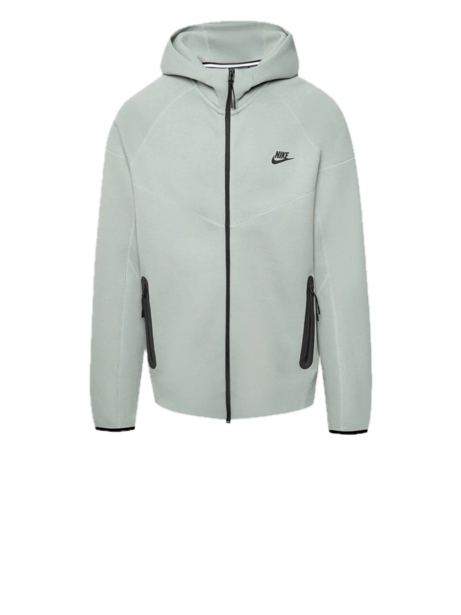 Uomo nike Felpe | Sportswear Tech Fleece Windrunner Felpa Con Cappuccio E Zip A Tutta Lunghezza - Verde Chiaro