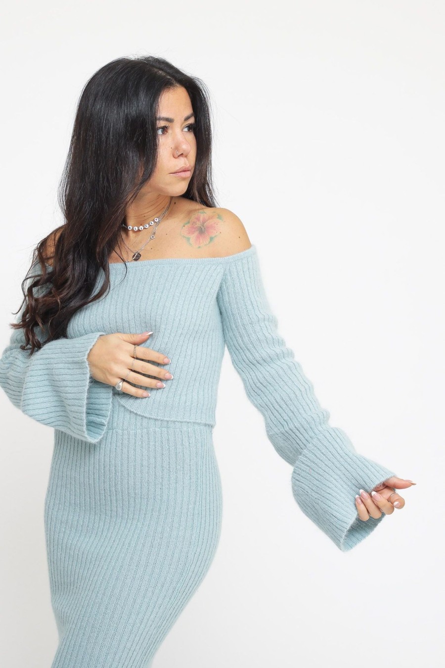 Donna vicolo Top | Knitwear - Baby Blue