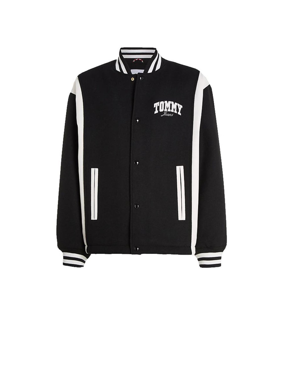 Uomo tommy hilfiger Giubbotti | Tmj Cord Wool Mix Letterman - Black